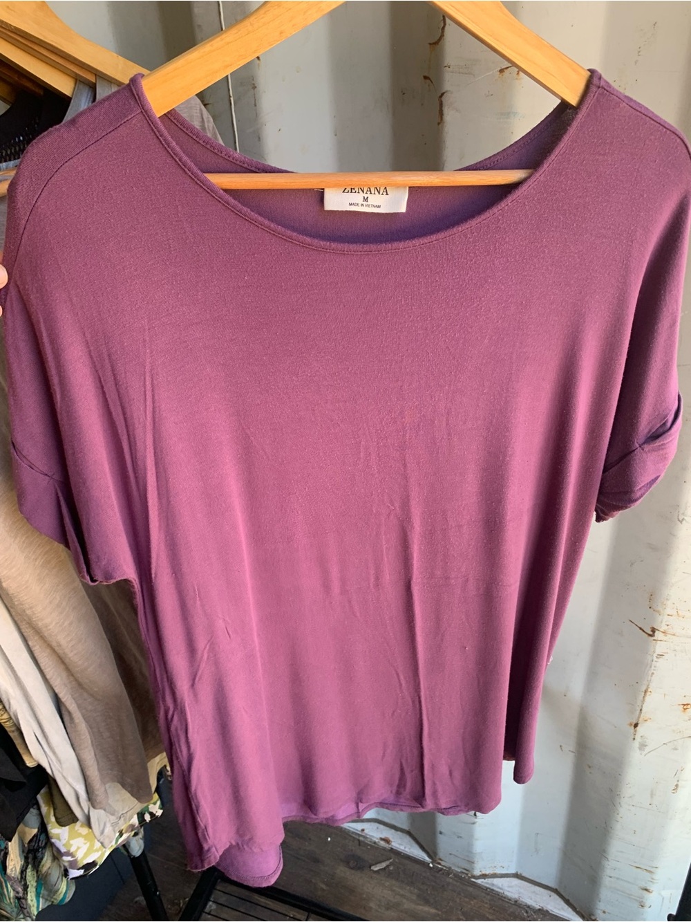 Zenana Outfitters Plum Short Sleeve Relaxed Tee